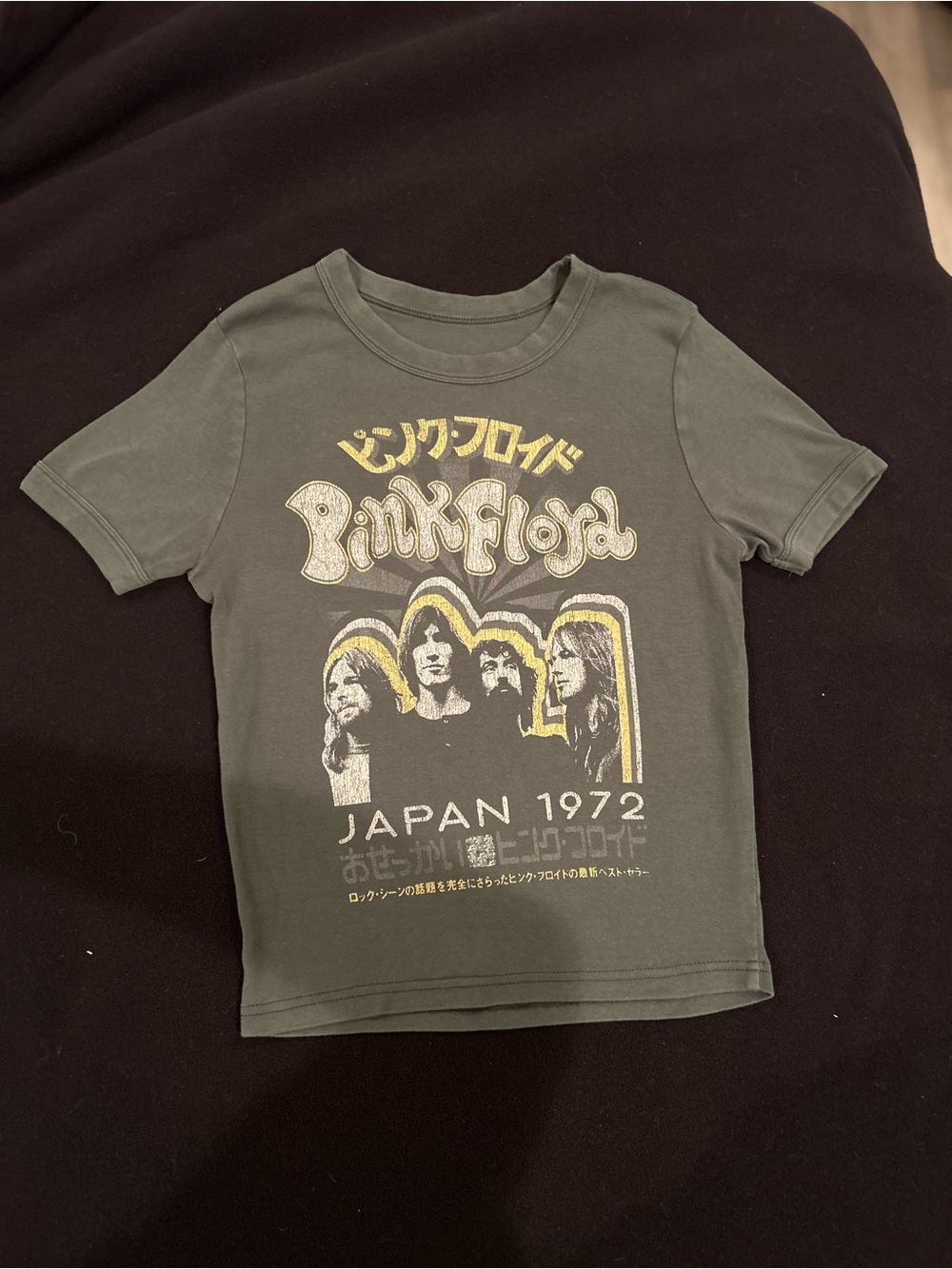 Pink Floyd Olive Green Japan 1972 Kids Graphic Tee